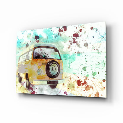 Illustration Vintage Rounded Car Glass Wall Art