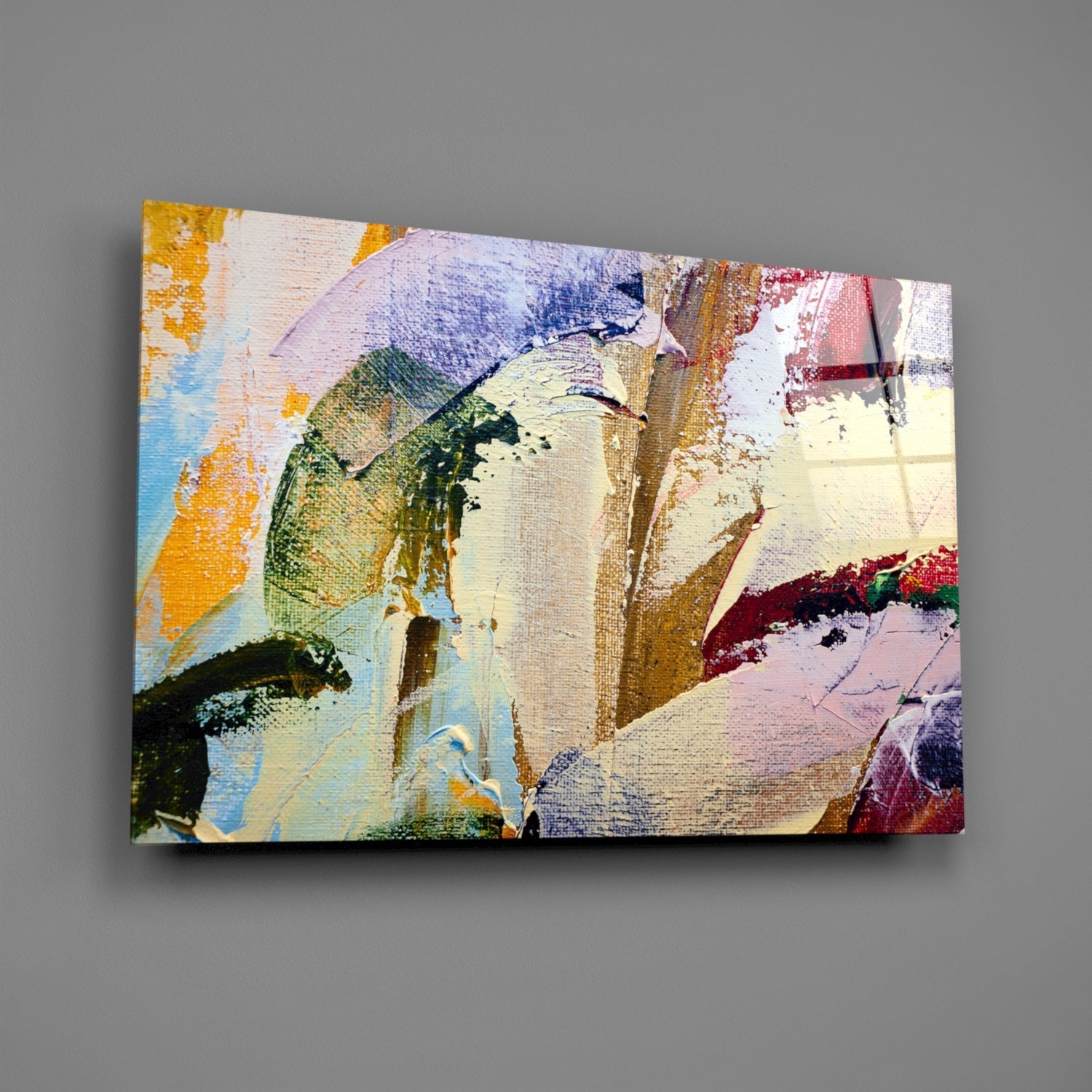 Impasto Palette Knife Strokes Abstract Glass Wall Art