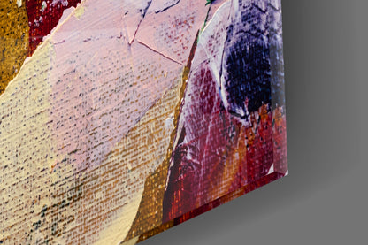 Impasto Palette Knife Strokes Abstract Glass Wall Art