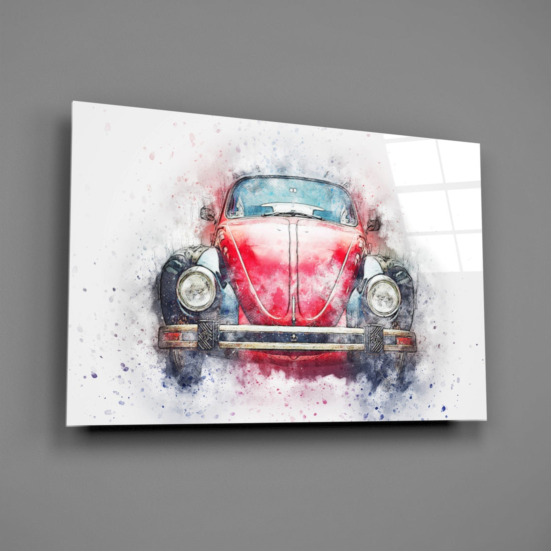 Retro Bubble Car Glass Wall Art