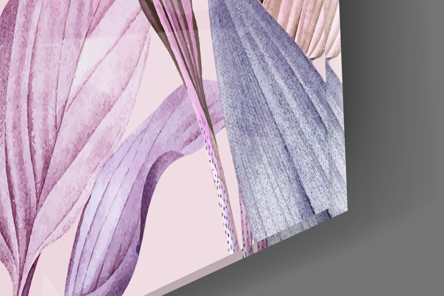 Blush Monstera Botanical Tropical Leaves Glass Wall Art