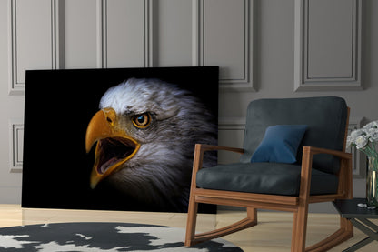 Screaming Bald Eagle Glass Wall Art