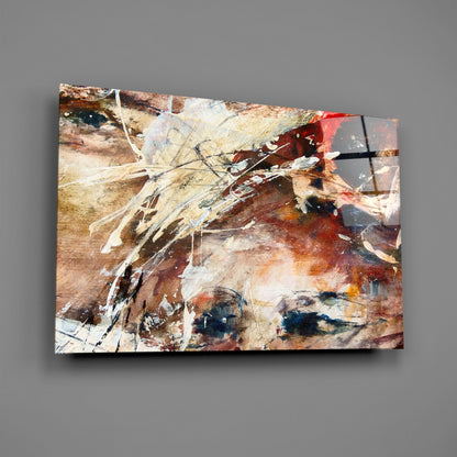 Rust Watercolor Splash Glass Wall Art