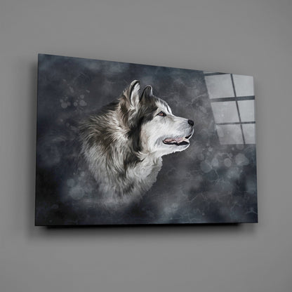 Nordic Husky Profile Glass Wall Art