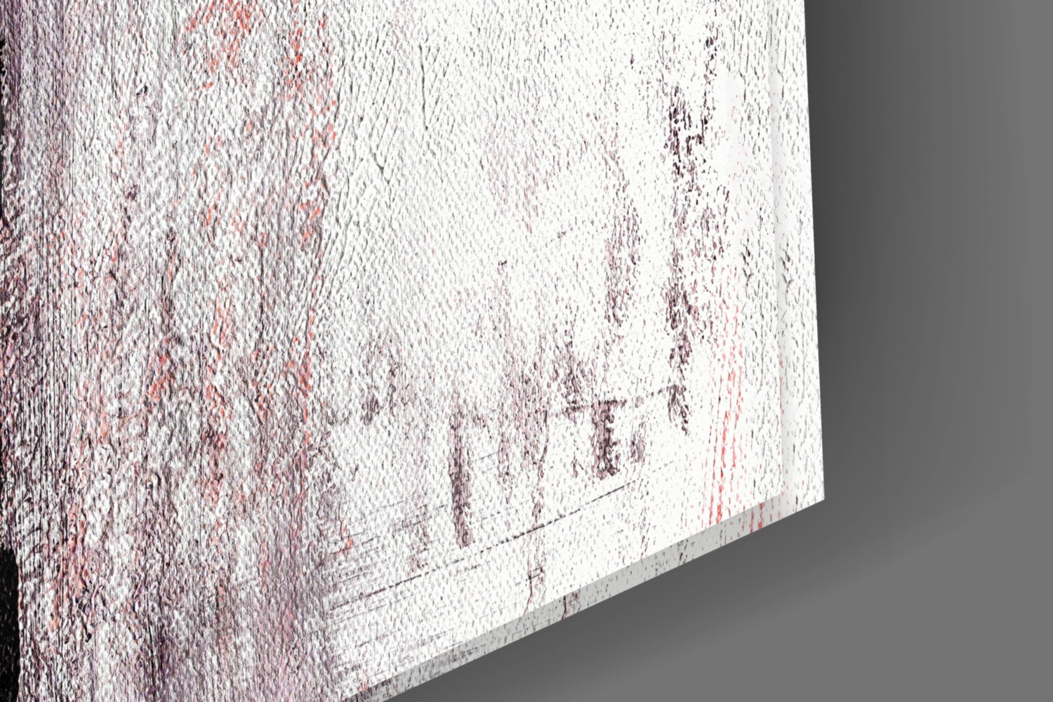 Crimson Stripe Gray Texture Glass Wall Art