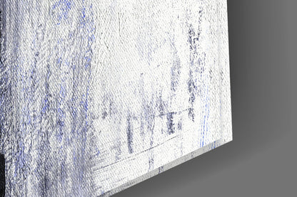 Cobalt Blue Stripe Gray Glass Wall Art
