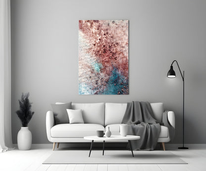 Rose Teal Geode Bubble Glass Wall Art