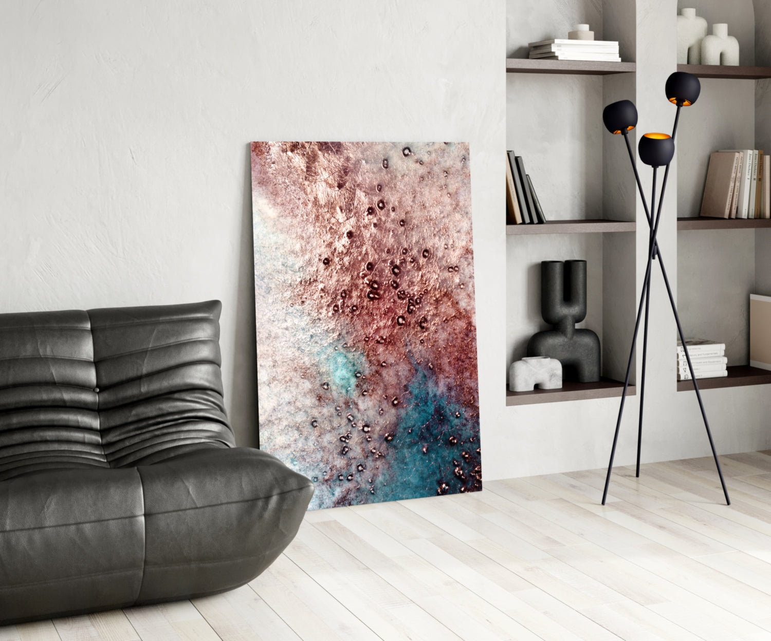 Rose Teal Geode Bubble Glass Wall Art