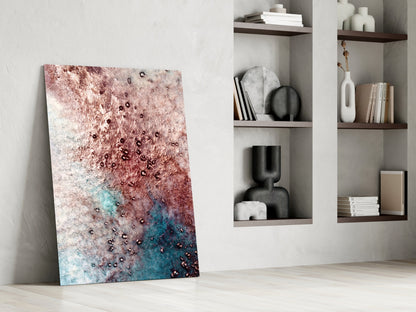 Rose Teal Geode Bubble Glass Wall Art