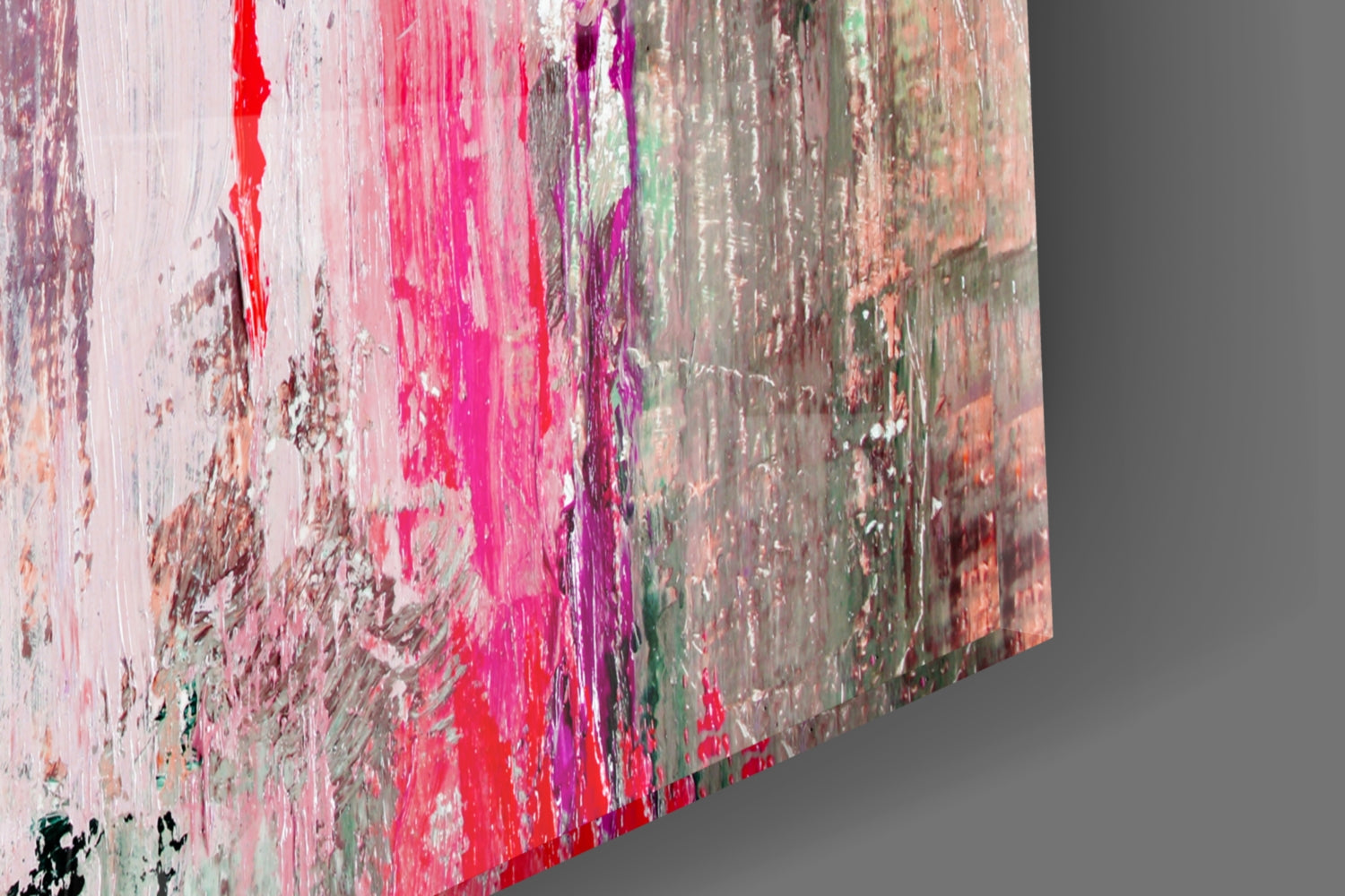 Coral Pink Textured Palette Glass Wall Art