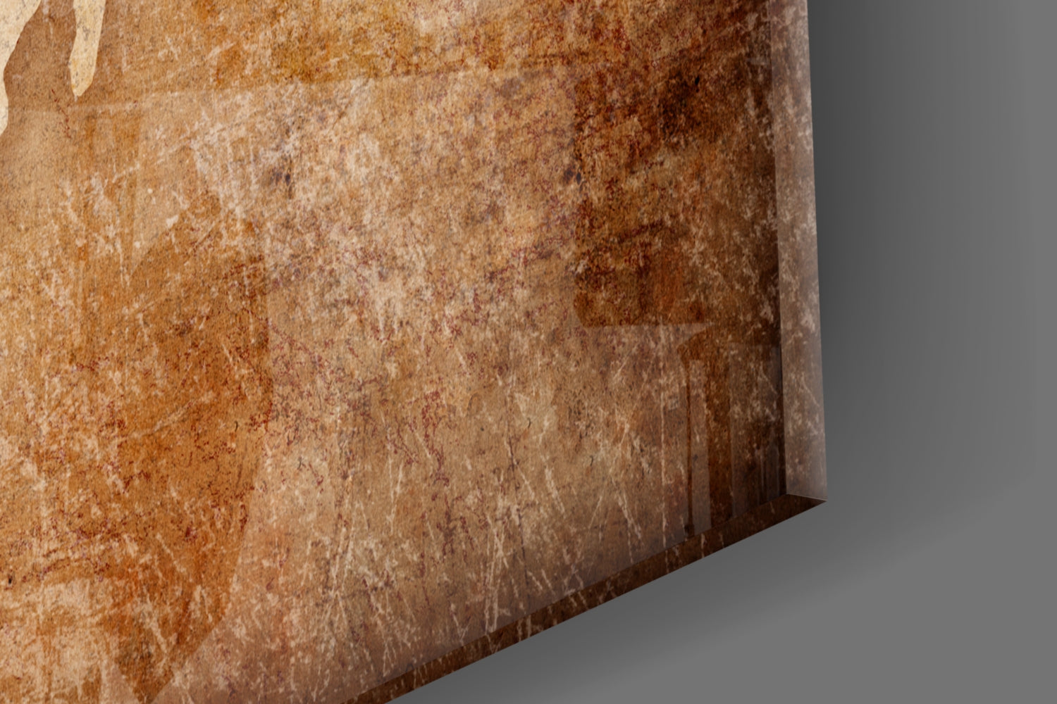 Rustic Brown Parchment World Map Glass Wall Art