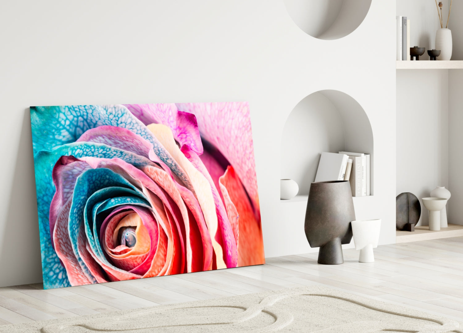 Colored Rose Glass Wall Art