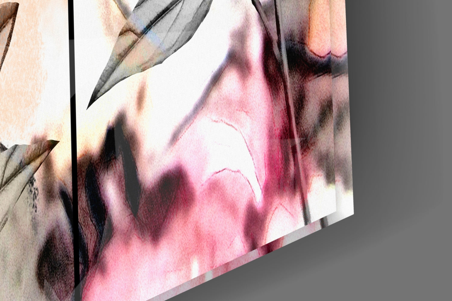 Soft Pastel Peony Panels Glass Wall Art