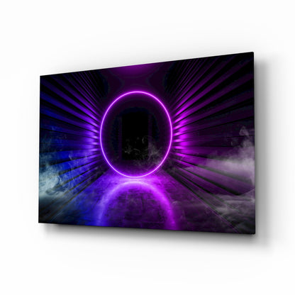 Purple Neon Ring Gateway Glass Wall Art