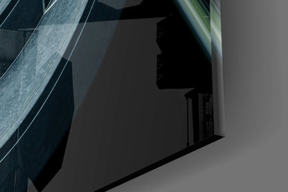 Curved Concrete Arcs Spiral Ceiling Glass Wall Art