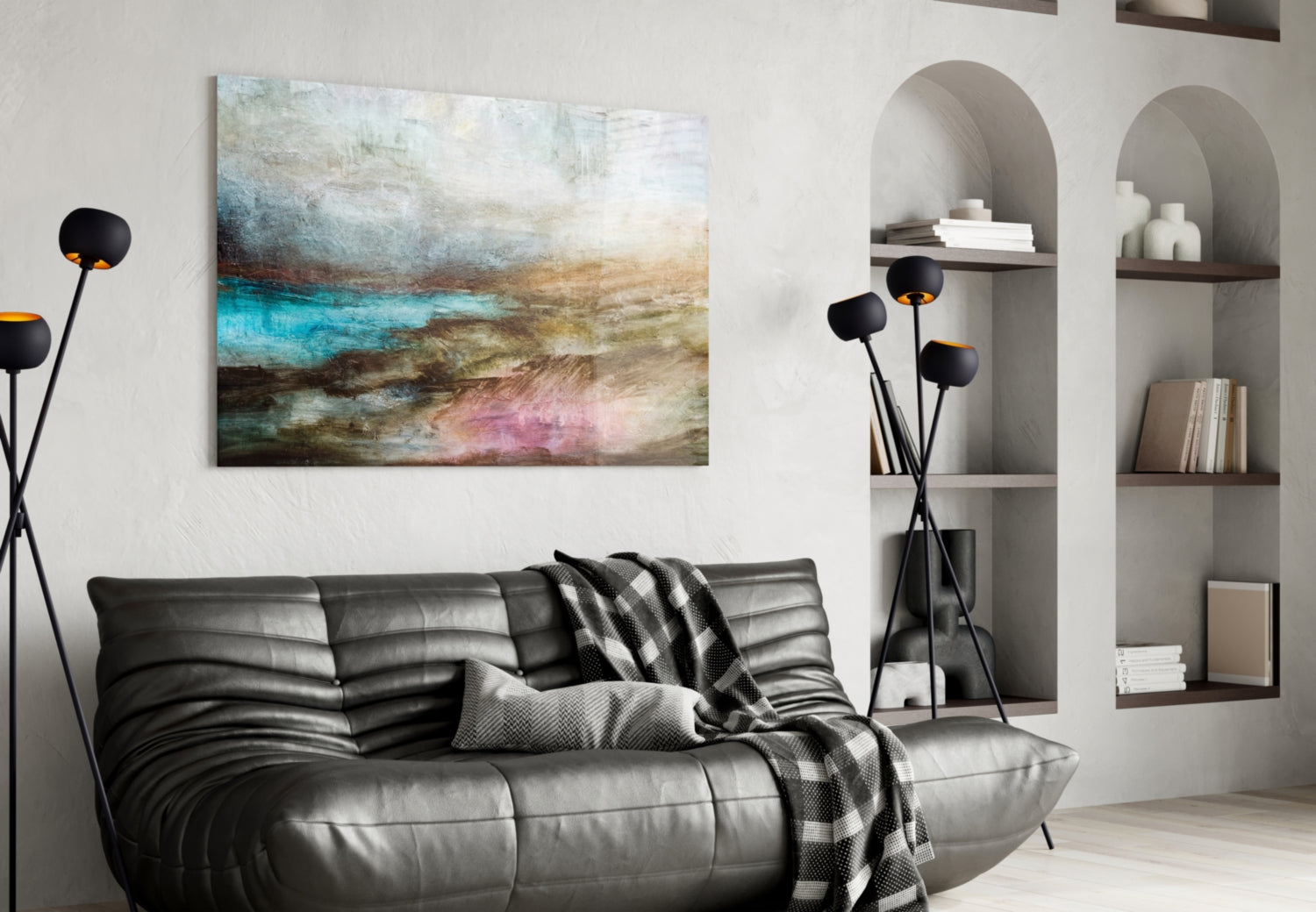 Misty Turquoise Cove Glass Wall Art