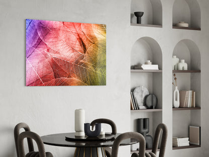Macro Leaves Glass Wall Art