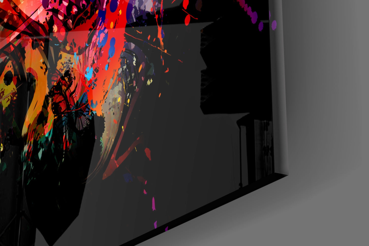 Splatter Paint Eye Explosion Glass Wall Art