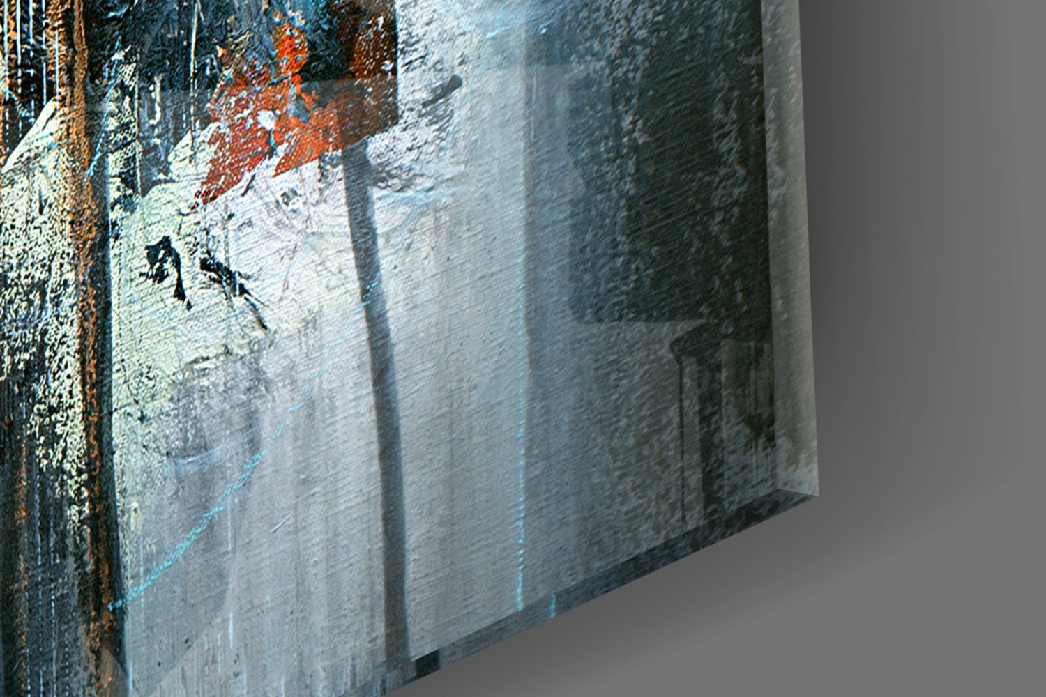 Blue Glow Dark Textured Glass Wall Art