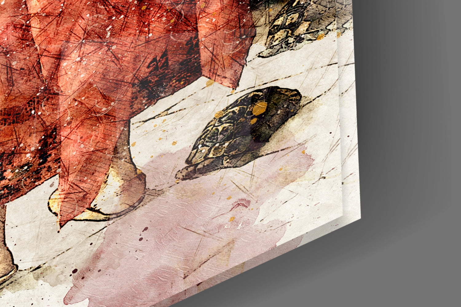Tortoise Trainer Illustration Glass Wall Art