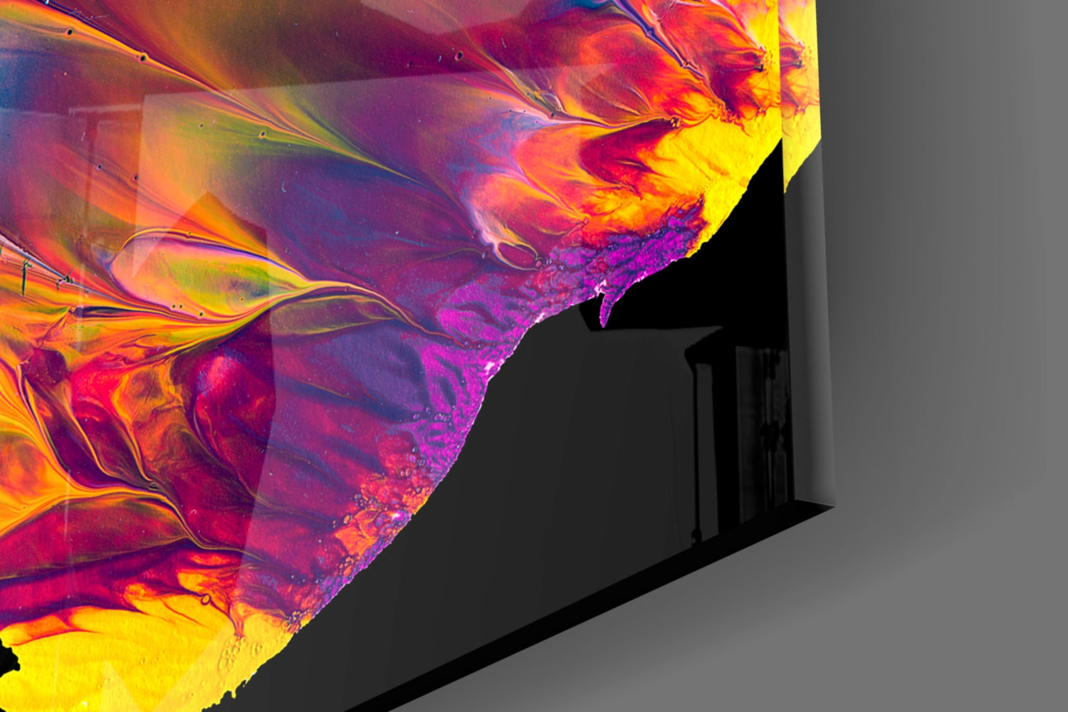 Rainbow Marbled Paint Glass Wall Art