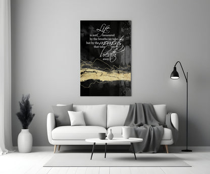 Gold Ridge Breath Away Script Glass Wall Art