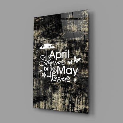 April Showers May Flowers Glass Wall Art