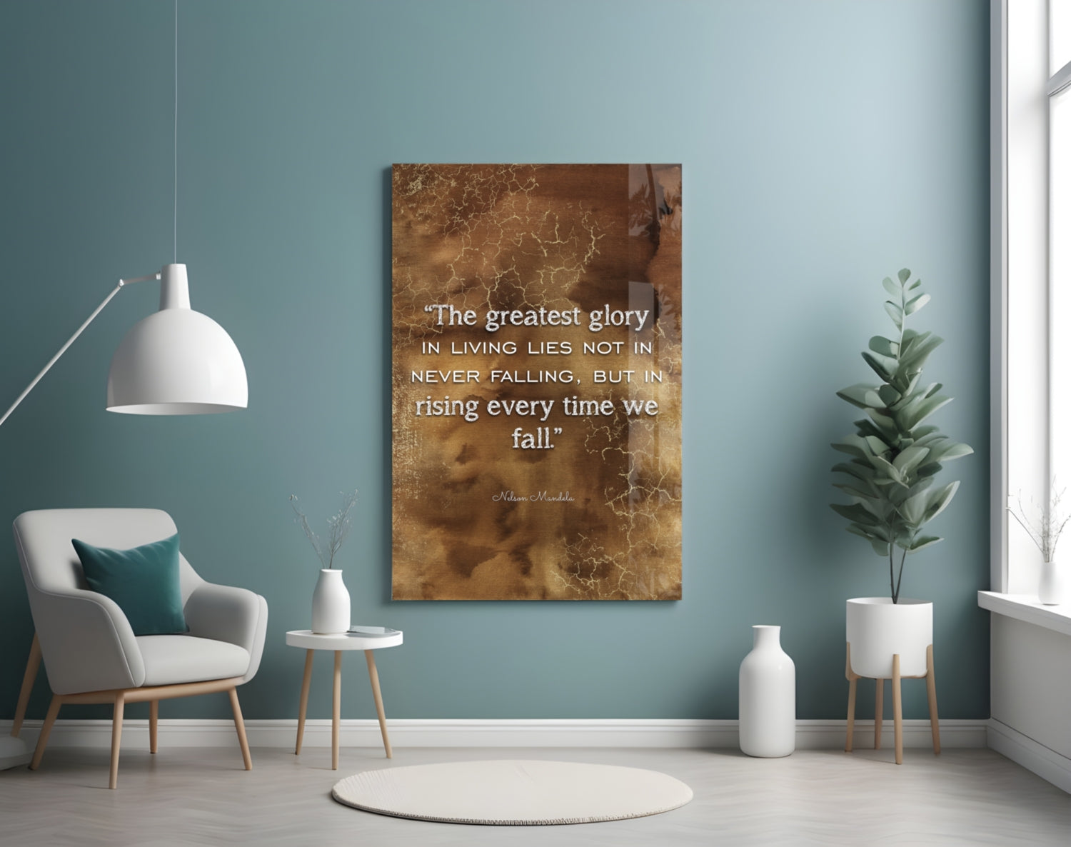 Freedom Leader Quotes Glass Wall Art