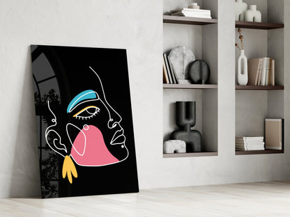 Blue Brow Side Profile Glass Wall Art