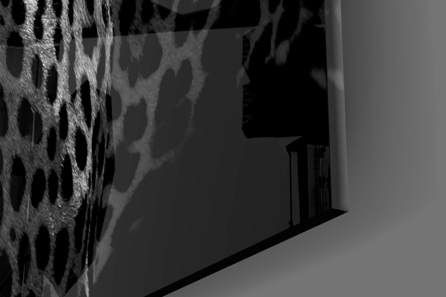 Wide Yawn Leopard Glass Wall Art