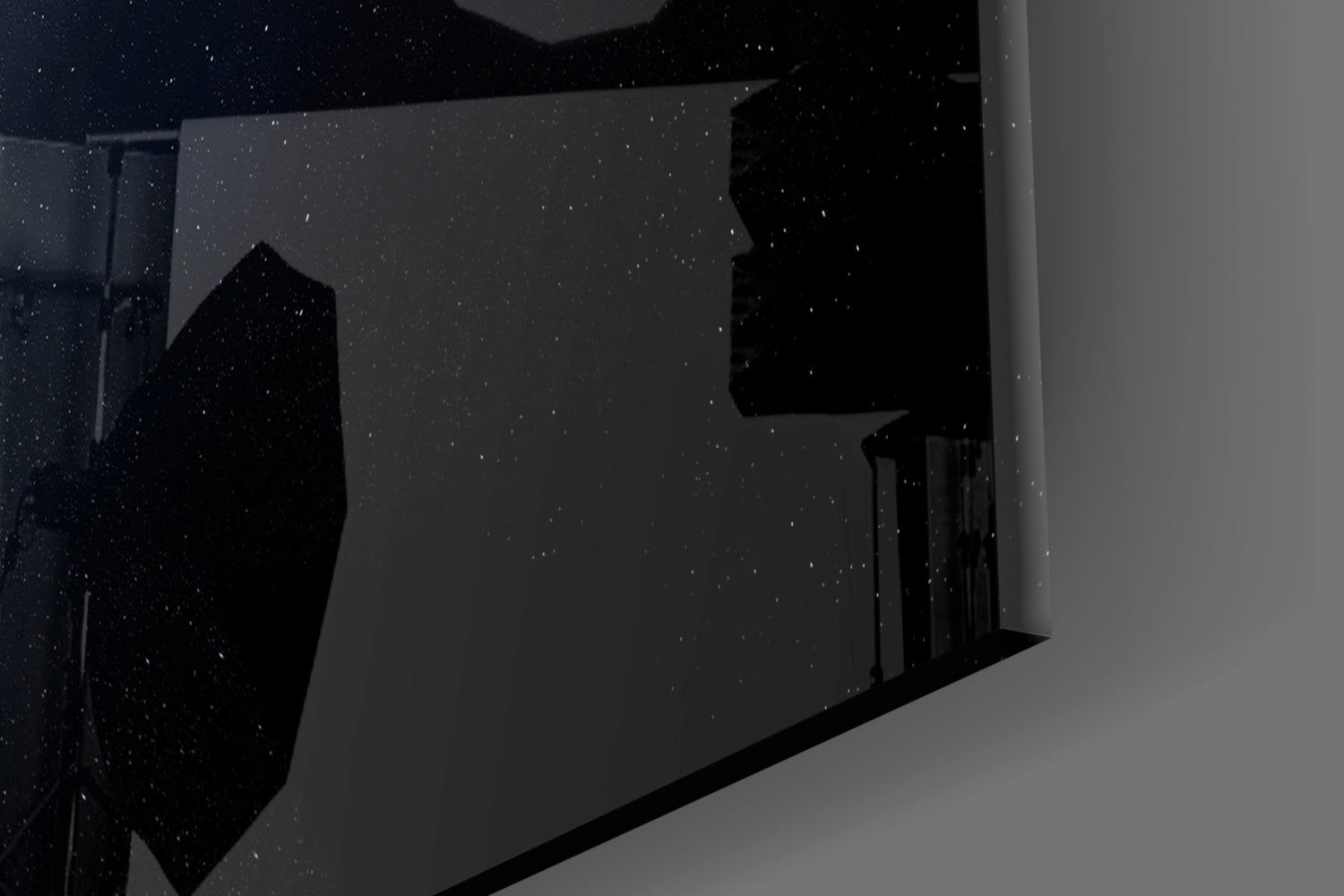 Earth and Moon in Deep Space Glass Wall Art