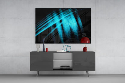 Blue Lights Glass Wall Art