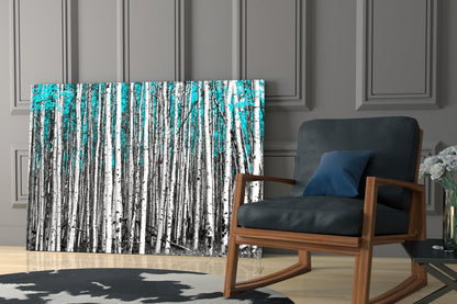 Blue Forest Glass Wall Art