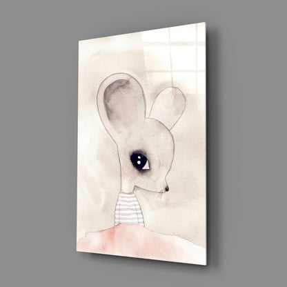 Cute Mouse Glass Wall Art