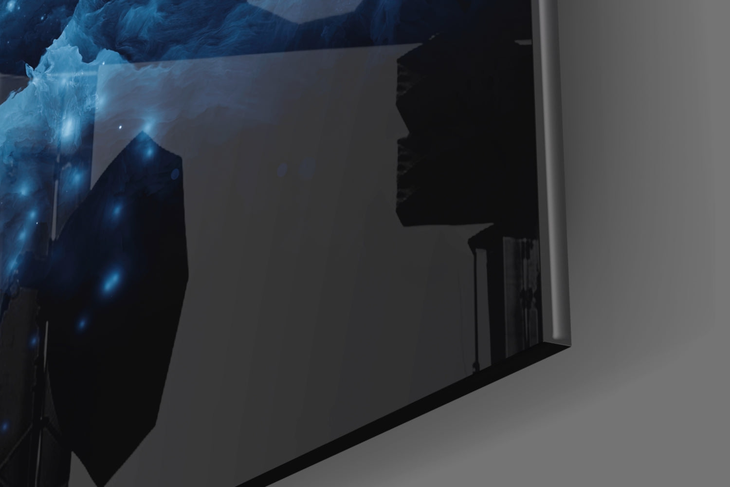 Blue Cloud Nebula Glass Wall Art