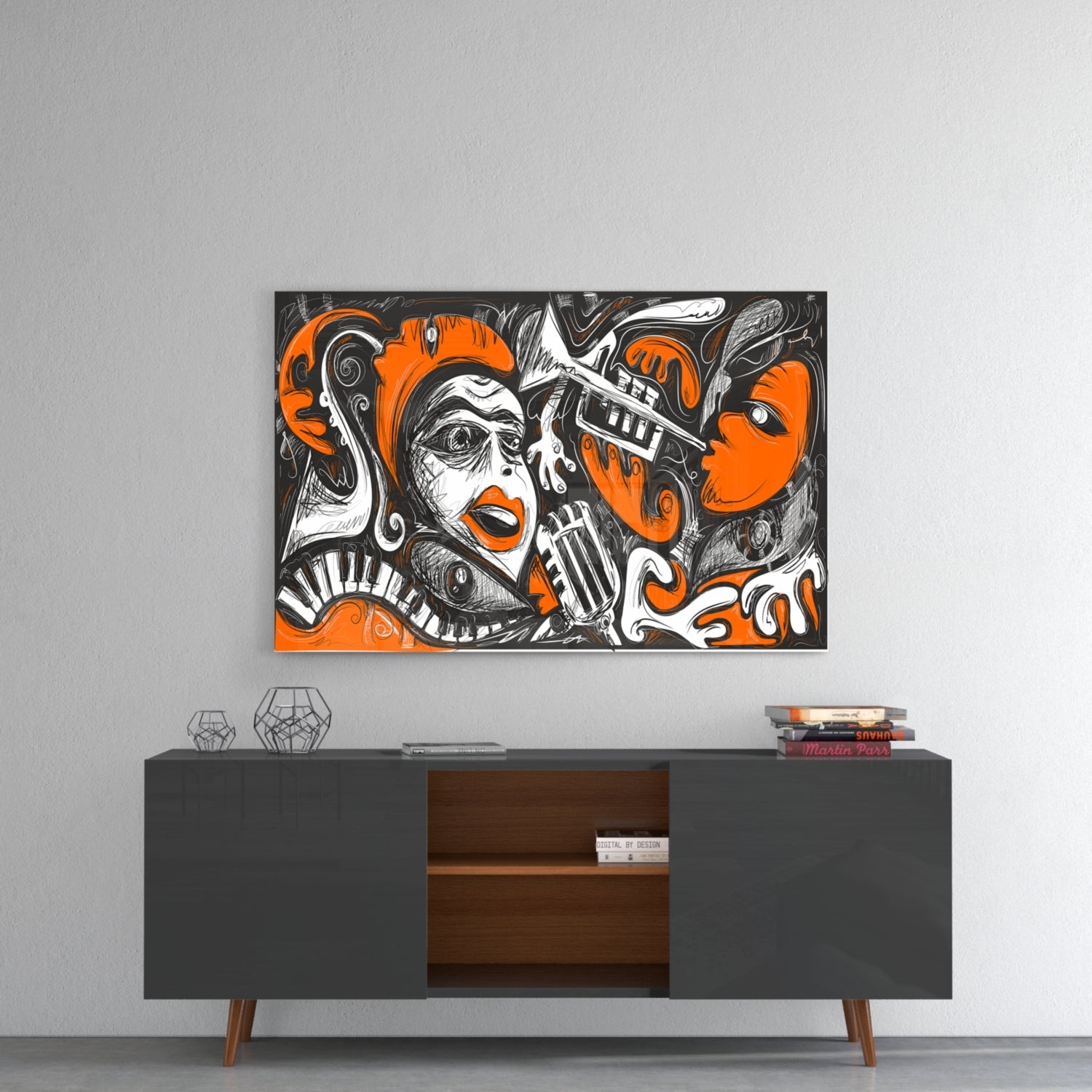 Cubist Abstract Portrait Glass Wall Art