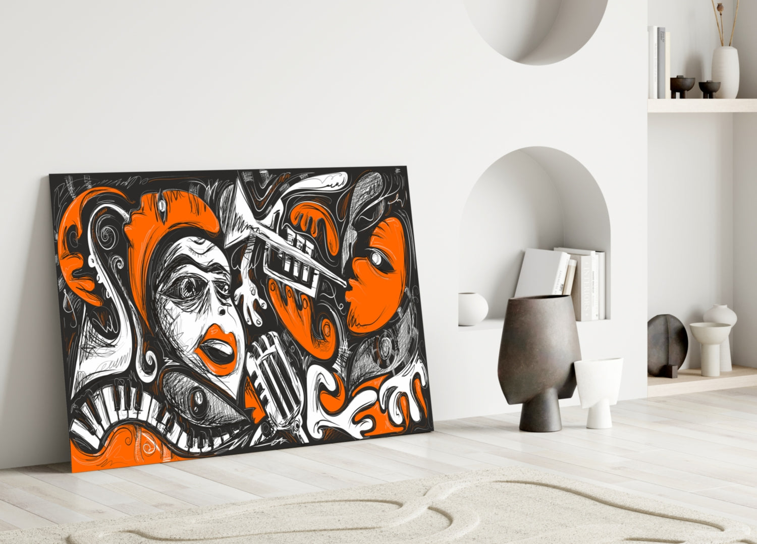 Cubist Abstract Portrait Glass Wall Art