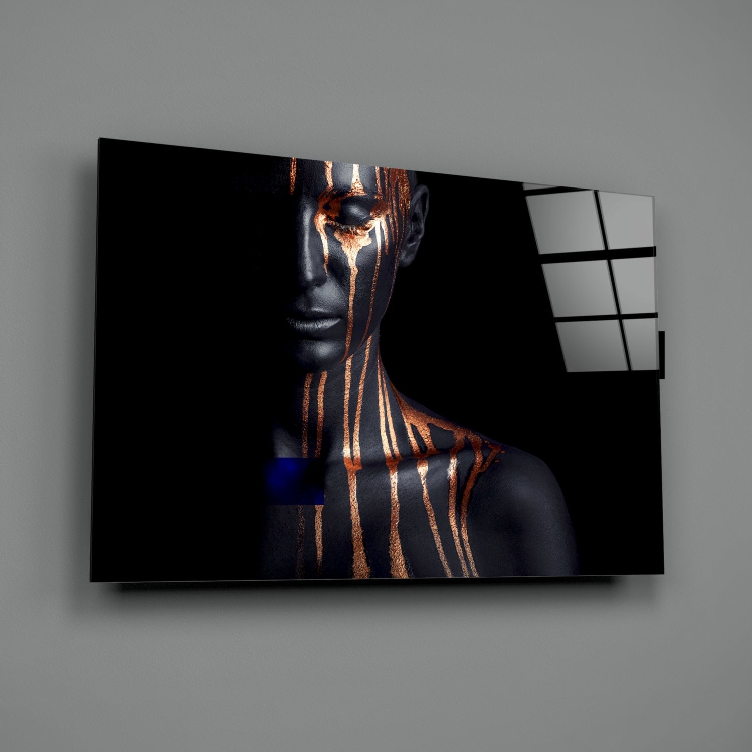 Bronze Drip Bare Shoulder Glass Wall Art