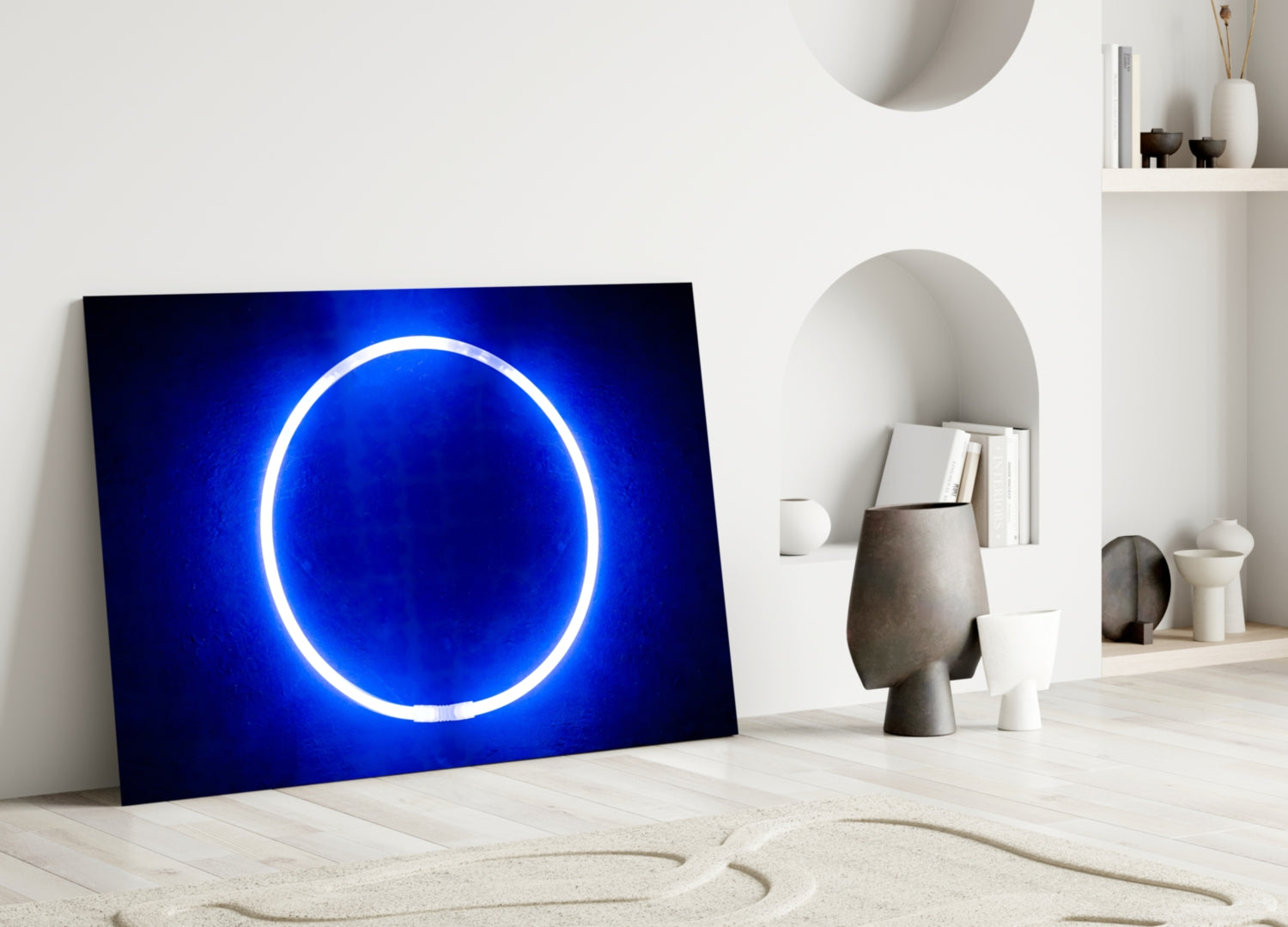 Blue Ring Glass Wall Art