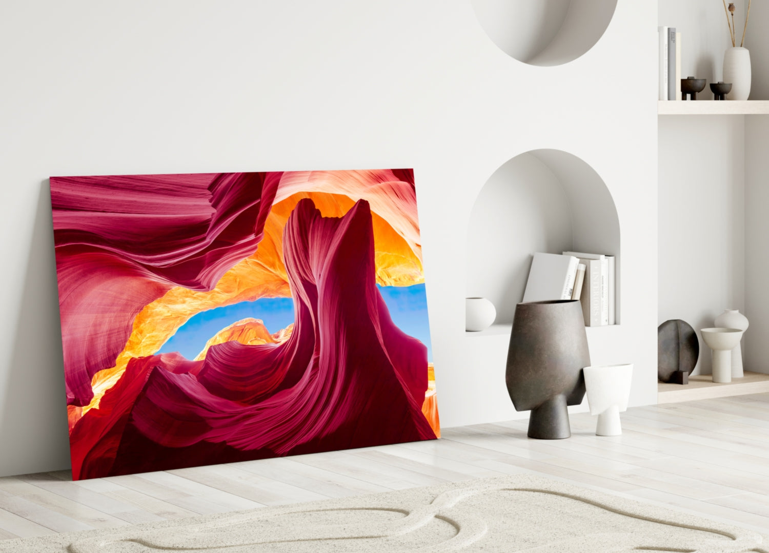 Red Valley Glass Wall Art