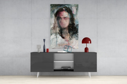 Ghostly Muted Portrait Glass Wall Art