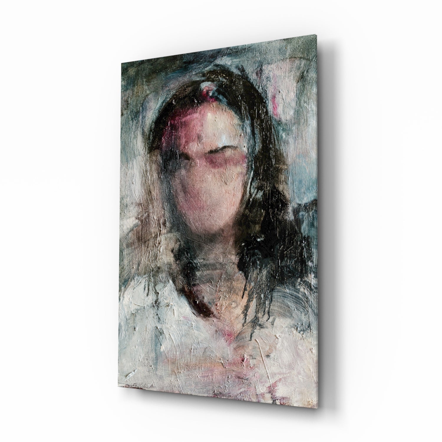 Ghostly Muted Portrait Glass Wall Art