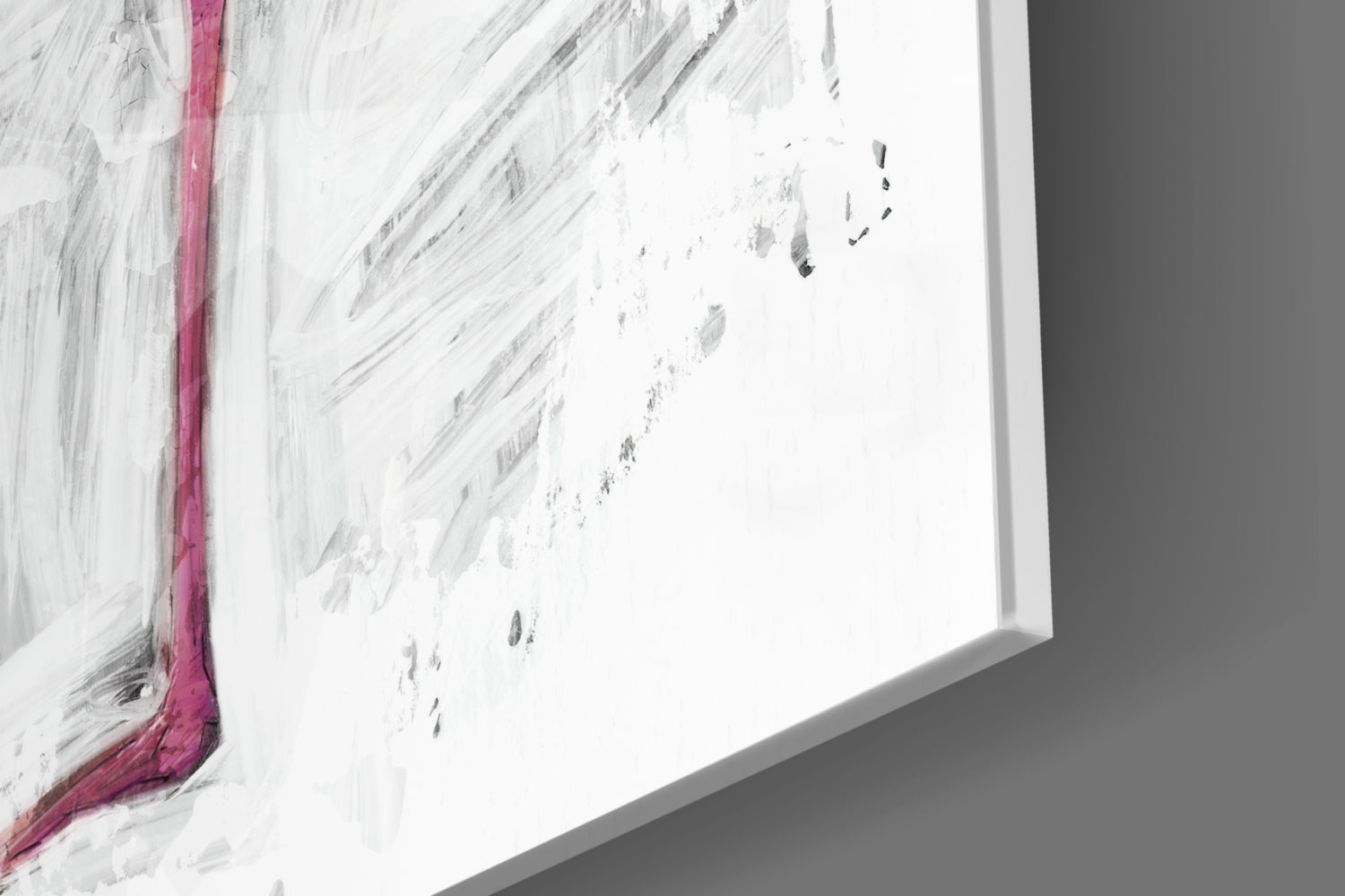 Pink Flamingo Sketch White Glass Wall Art