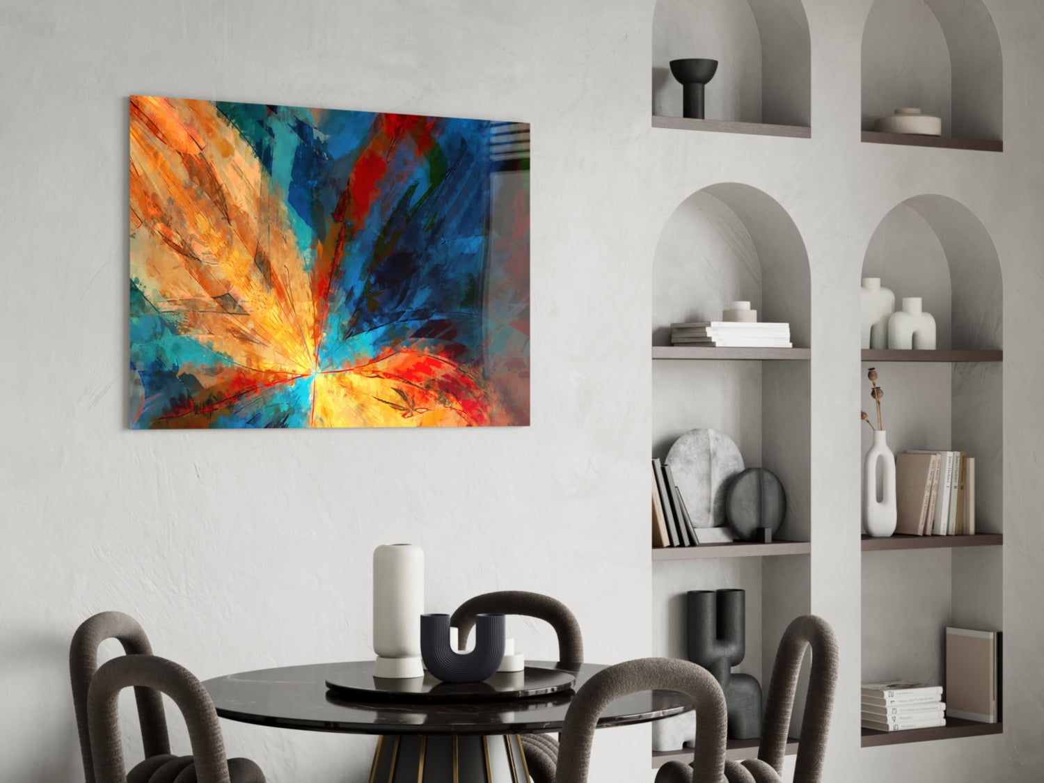Fractal Flower Glass Wall Art