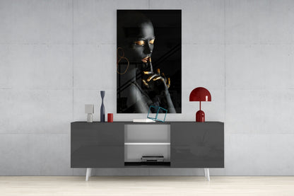 Silent Woman Glass Wall Art