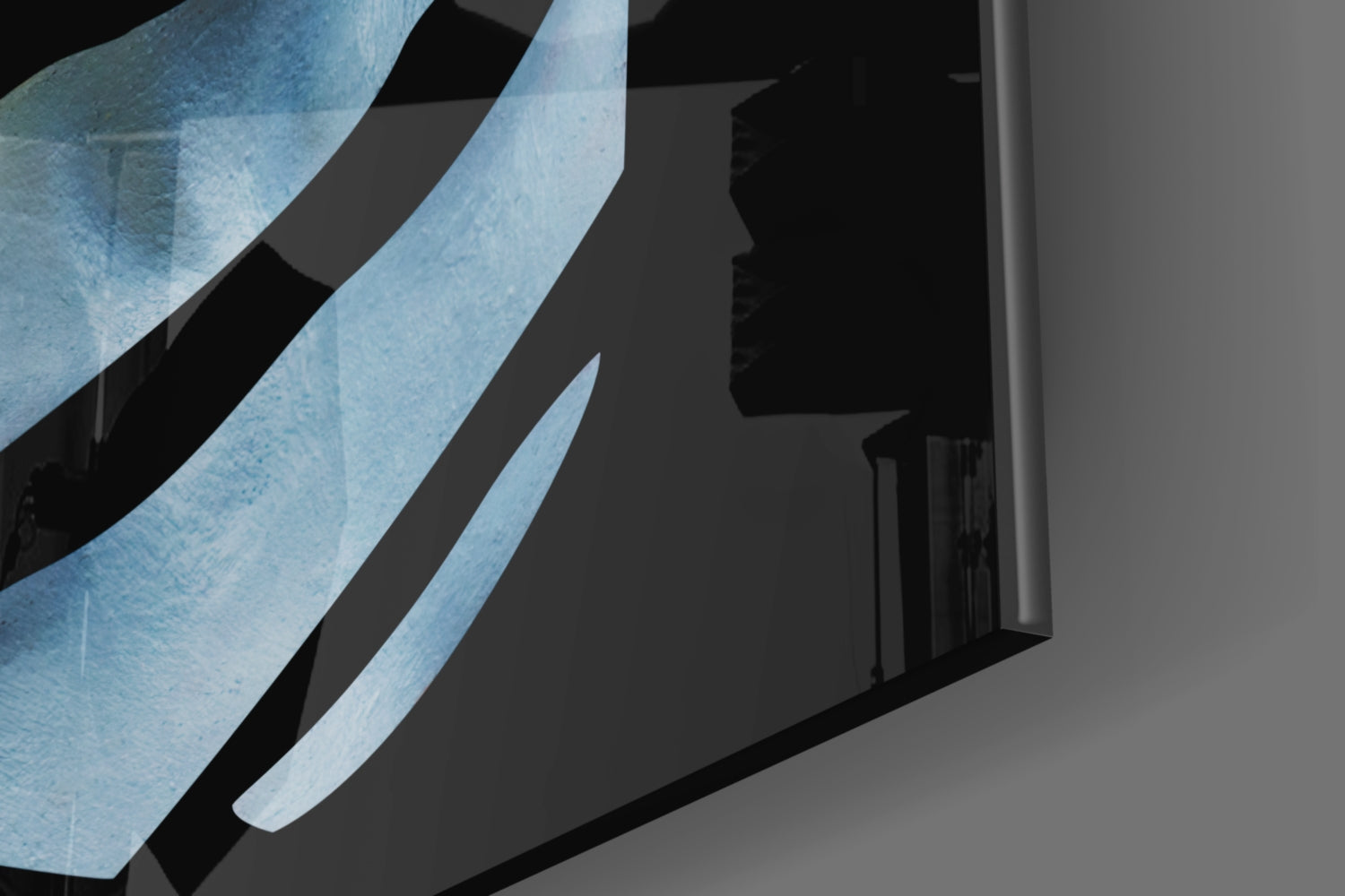 Sliced Blue Face Profile Layers Glass Wall Art