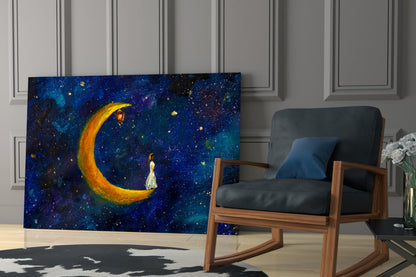 Moon House Glass Wall Art