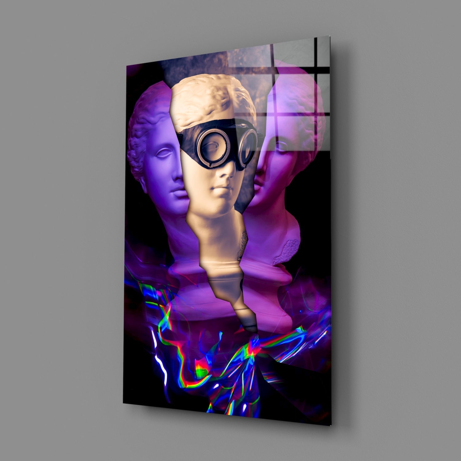 Modern Sculpture Glass Wall Art