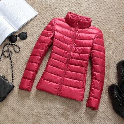 90% Ultra light duck down jackets women 2021 new Hooded winter coat