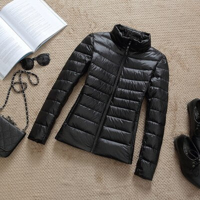 90% Ultra light duck down jackets women 2021 new Hooded winter coat